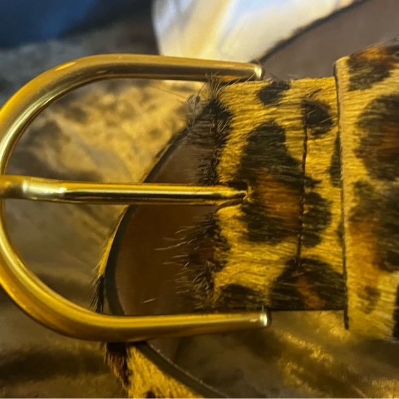NWOT W. Klienberg genuine leopard hair calf belt* - Picture 4 of 8